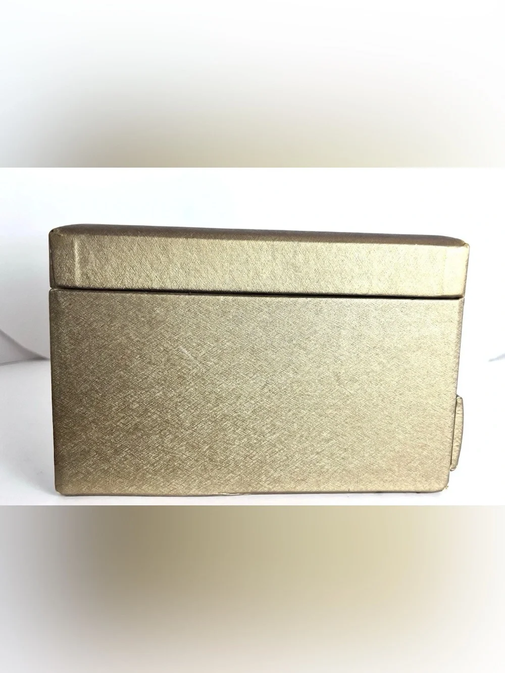 Vintage Lady Buxton Metallic Gold Tone Jewelry Organizer Box